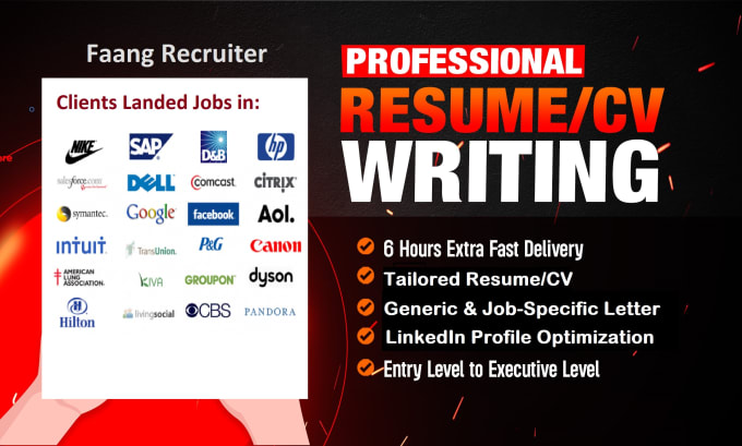 I build 24hrs professional ats resume writing, LinkedIn, sales, tech, engineering